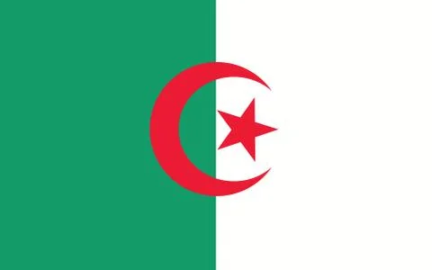 Algeria flag vector graphic. Rectangle Algerian flag illustration. Algeria co Stockillustratie