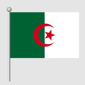 Algeria flag vector template background realistic copy Stock Illustration