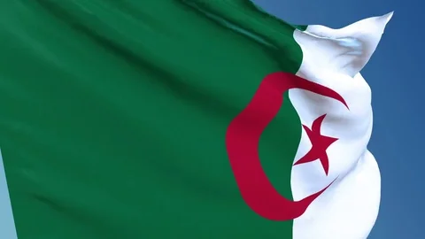 Algeria flag waving. 3d render seamless loop Vídeos de archivo 70864223
