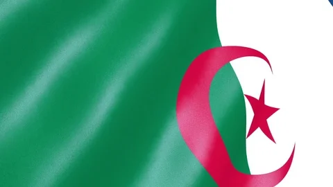 Algeria flag waving. 3d render seamless loop Stock Footage 70869728