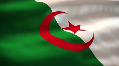 Algeria flag waving Stock Footage 55494694