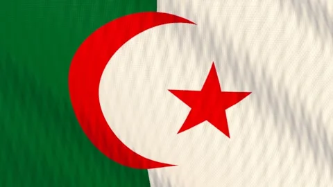 Algeria flag waving white background loop Stock Footage 342956380
