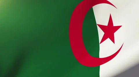 Algeria flag waving in the wind. Looping sun rises style.  Animation loop 스톡 동영상 48810516