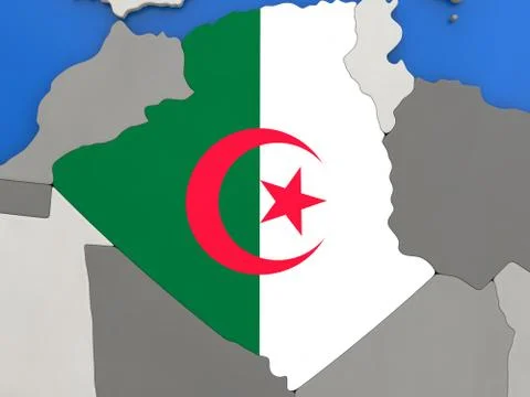 Algeria on globe Stock Illustration