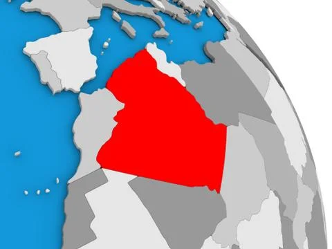 Algeria on globe Stock Illustration