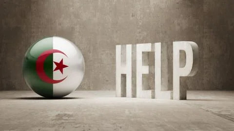 Algeria. Help  Concept. Stock Illustration