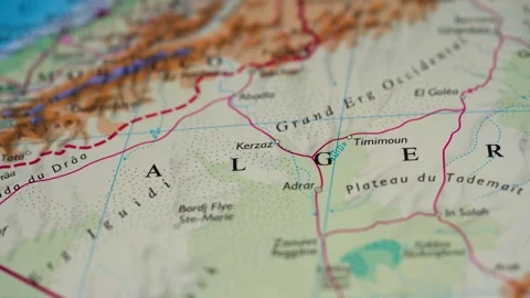 Algeria highlighted on a world map 4K Stock Footage 300661209