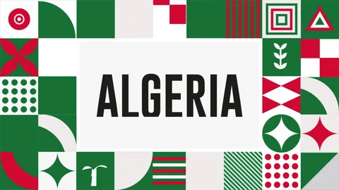 Algeria Independence Day typography animation with Algeria flag animated Stock Footage 280163685
