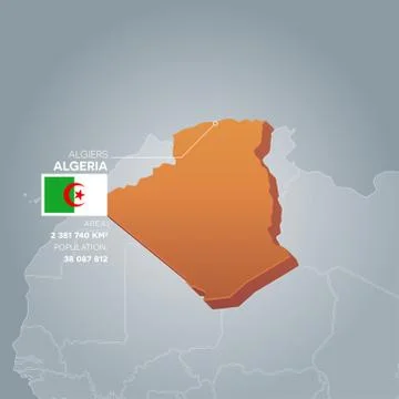 Algeria information map. Stock Illustration