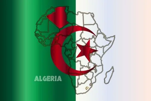 Algeria Isolated On Map Stock Illustration