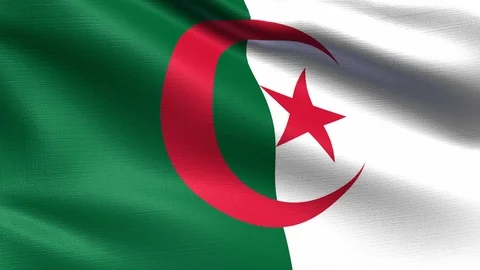 Algeria Looping Flag 4K, Seamless looping with highly detailed fabric texture Vídeos de archivo 106337250