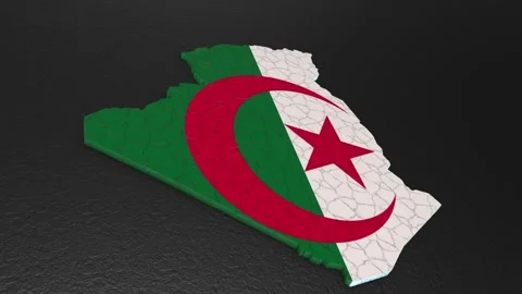 Algeria map 3d. 3d map of the Algeria. Stock Footage 269219443
