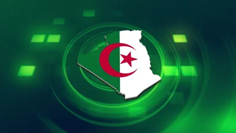 Algeria Map and Flag Background 스톡 동영상 344026323