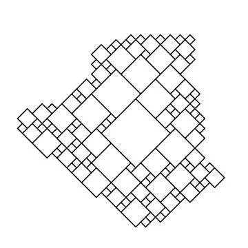 Algeria map from black pattern from a grid of squares of different sizes Illustrazione stock