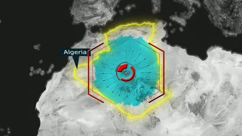 Algeria Map - Cyber Attack Video stock 268545611