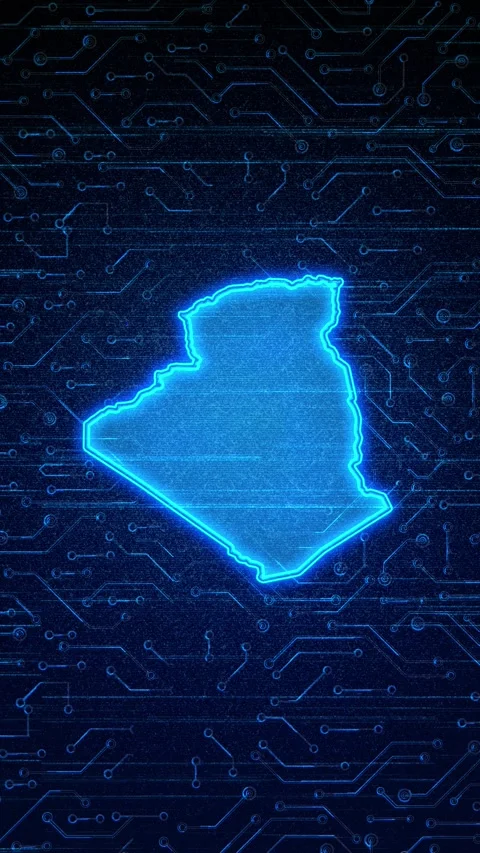 Algeria Map Digital Technology Opener Stock Footage 336310653