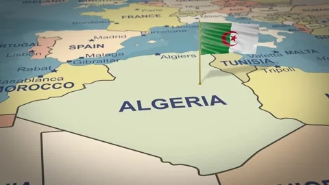 Algeria Map Flag 4K Loop Vídeos de archivo 315757402