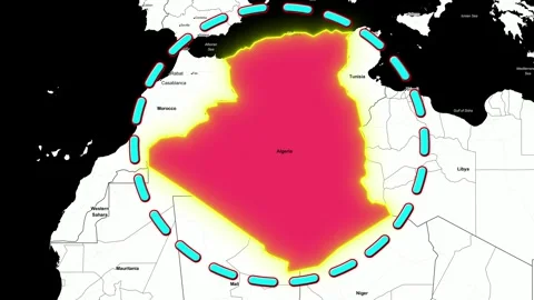 Algeria Map Stock Footage 248711618