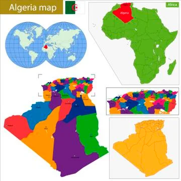 Algeria map Stock Illustration