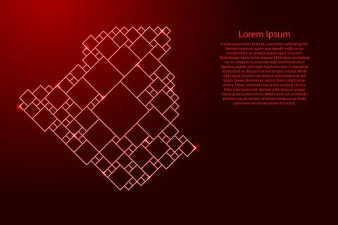 Algeria map from red pattern from a grid of squares Stock Illustration