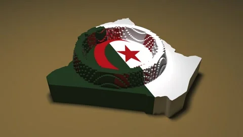 Algeria Map - Ripple Effect 스톡 동영상 330516660