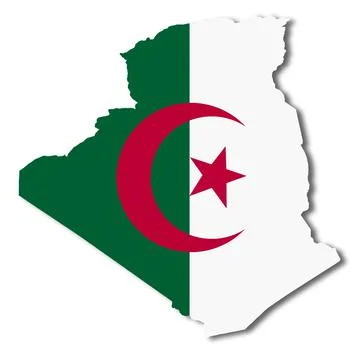Algeria map on white background 3d illustration with clipping path Stock Illustration
