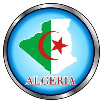 Algeria Round Button Stock Illustration