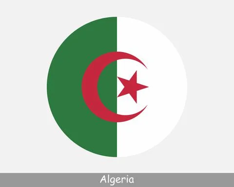 Algeria Round Flag Stock Illustration