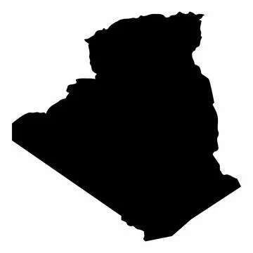 Algeria silhouette map Stock Illustration