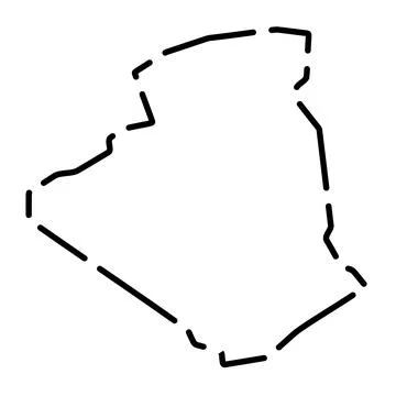 Algeria simplified broken outline vector map Illustrazione stock