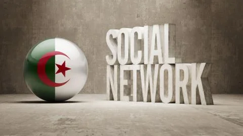 Algeria. Social Network. Stock Illustration