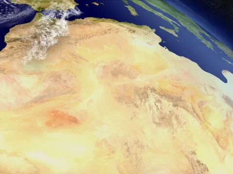 Algeria from space Stock Illustration