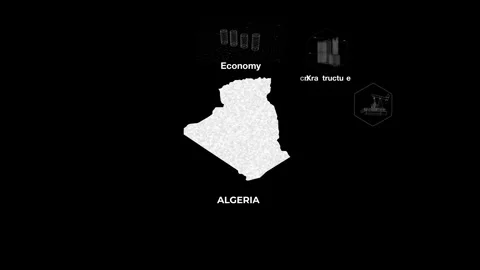 Algeria technology map with animated charts Stock Footage 340994653
