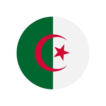Algeria vector flag circle on white background Stock Illustration