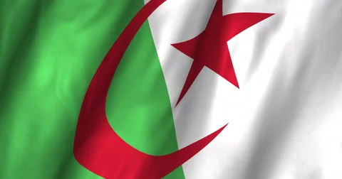 Algeria Waving Flag-4K Stock Footage 48124695