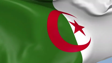 Algeria Waving Flag Background Loop Stock Footage 64223328