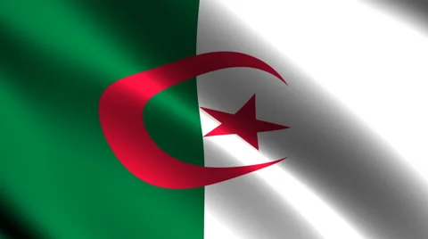 Algerian flag waving in the wind. Looping animation Stock Footage 39962352
