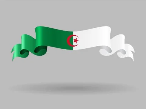 Algerian wavy flag. Vector illustration Stock Illustration
