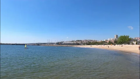 Algés beach Stock Footage 152660012