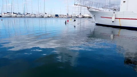 Alghero marina yachts Video stock 127380782