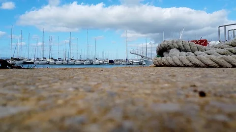 Alghero marina yachts Video stock 127380871