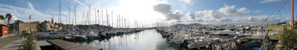 Algheros harbor Stock Photos