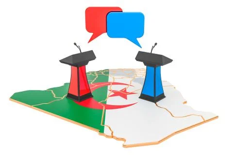 Algiers Debate concept, 3D rendering Ilustración de archivo