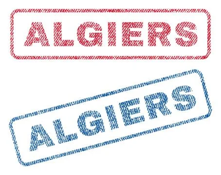 Algiers Text Textile Seal Stamp Watermarks Illustrazione stock