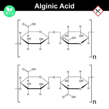 Alginic acid molecular structure Stock Illustration