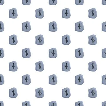 Algiz rune symbol on grey stone seamless pattern 스톡 일러스트