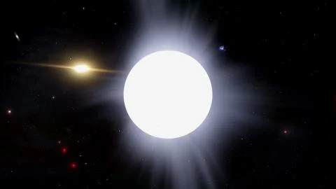 Algol C Third Companion Star In Deep Space 8K Render Stock Illustration