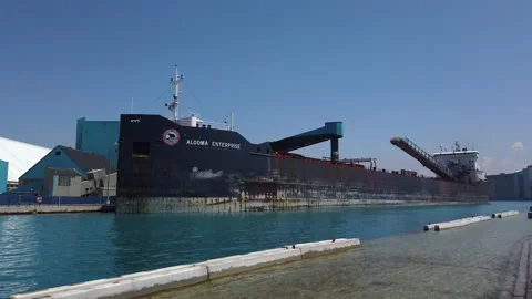 Algoma Enterprise Loading Salt Goderich Ontario Canada Stock Footage 139235667