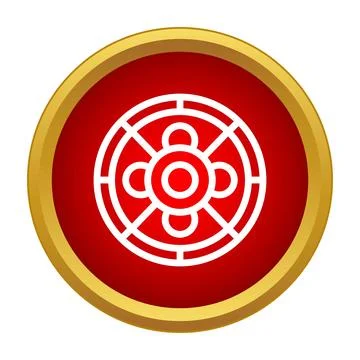 Algonquin native symbol icon red yellow design Stock Illustration