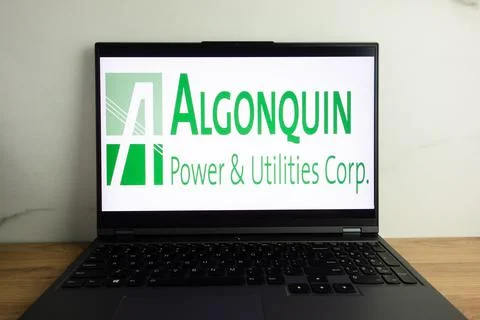 Algonquin Power &amp; Utilities Corp. logo on laptop Stock Photos
